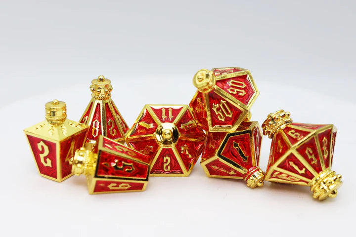 MOONLIT LANTERN: GOLDEN STARFIRE - METAL RPG DICE SET Dice & Counters Foam Brain Games    | Red Claw Gaming