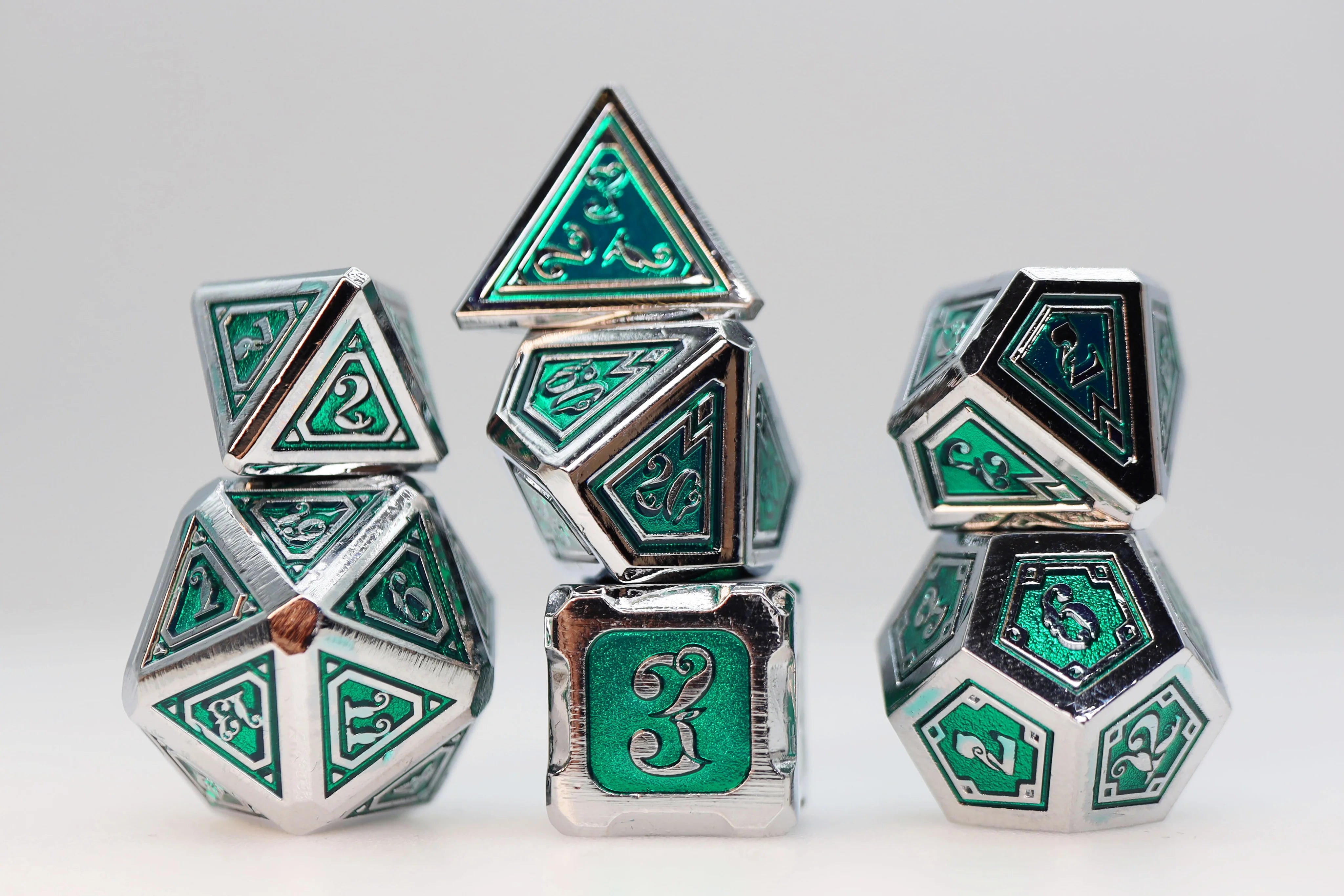 Alchemist Metals: Acid - Metal RPG Dice Set | Red Claw Gaming