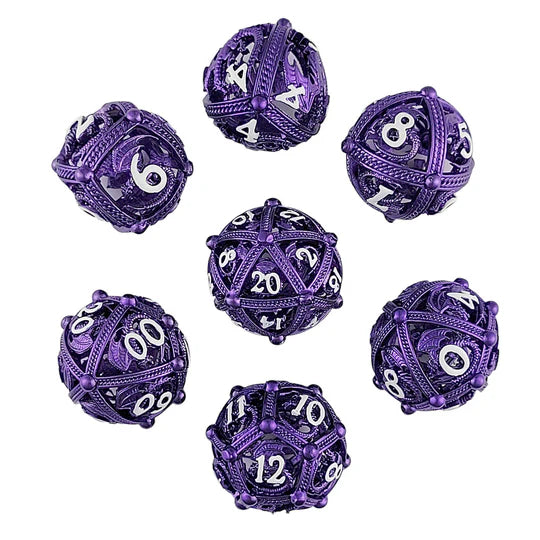 Dragons Bauble Purple Hollow Metal RPG Dice Set D&D Accessory Forged Gaming | Red Claw Gaming
