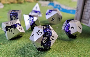 Galactic Flume 7-Piece Metal Dice Set | Red Claw Gaming