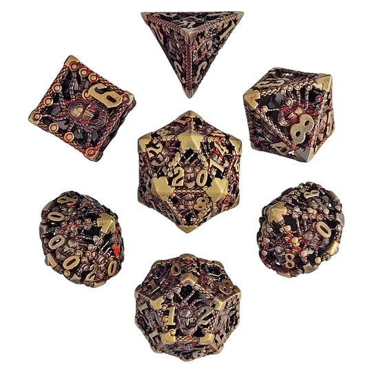 Orox Sees Gold Hollow Metal RPG Dice Set D&D Accessory Forged Gaming    | Red Claw Gaming