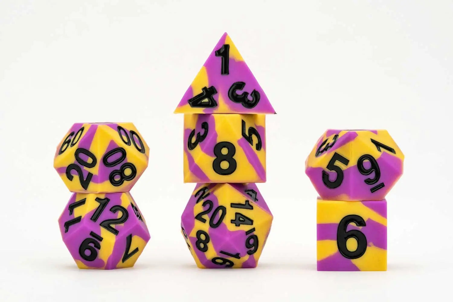 Silicone 7 Dice Set Sharp Edge Pride Intersex Dice FanRoll Dice    | Red Claw Gaming