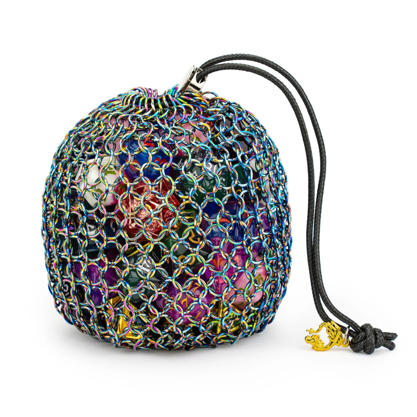 Hero's Chainmail Dice Bag - Rainbow Dice Hymgho Dice | Red Claw Gaming