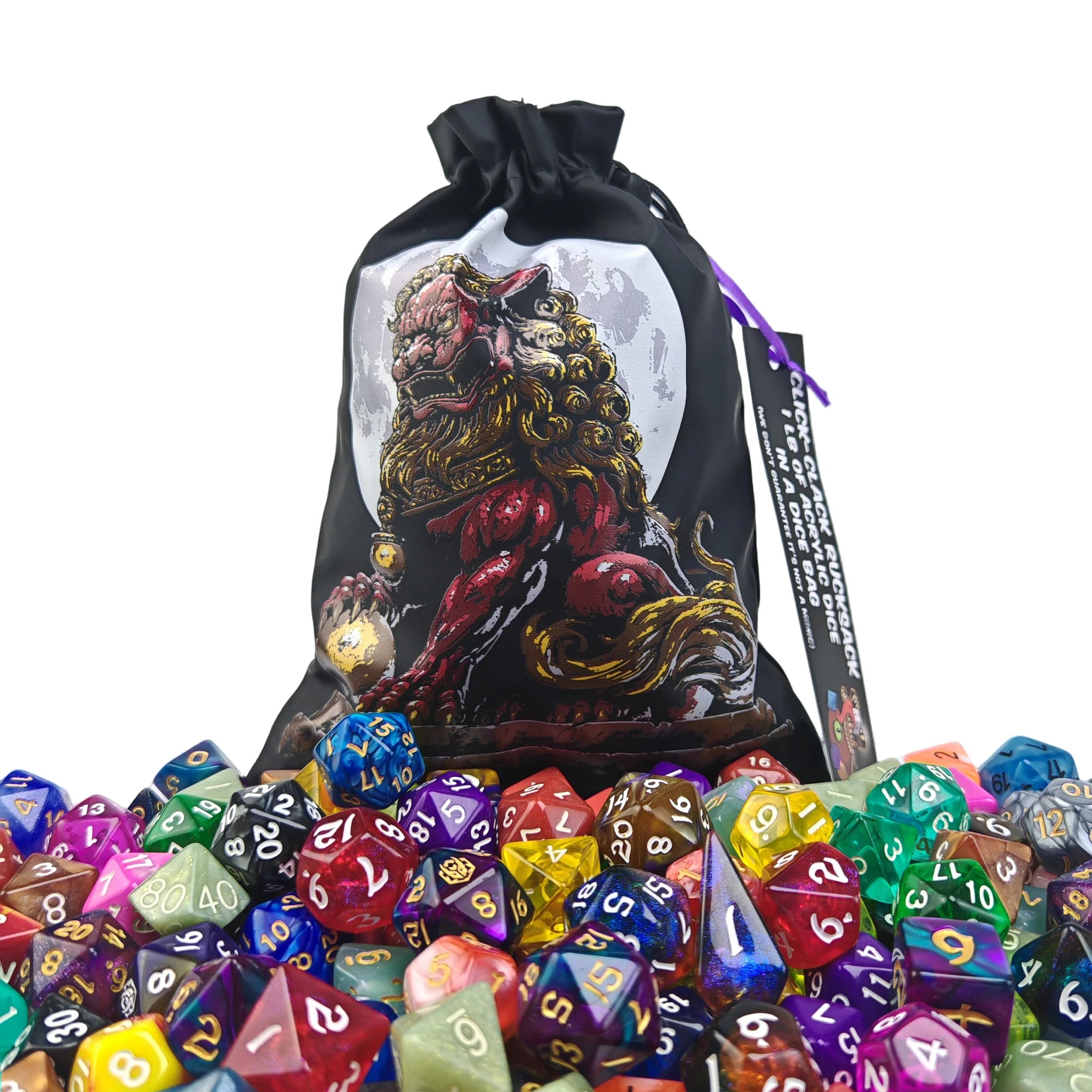 Click Clack Rucksack - 1LB of Acrylic Dice Dice & Counters Hymgho Dice | Red Claw Gaming