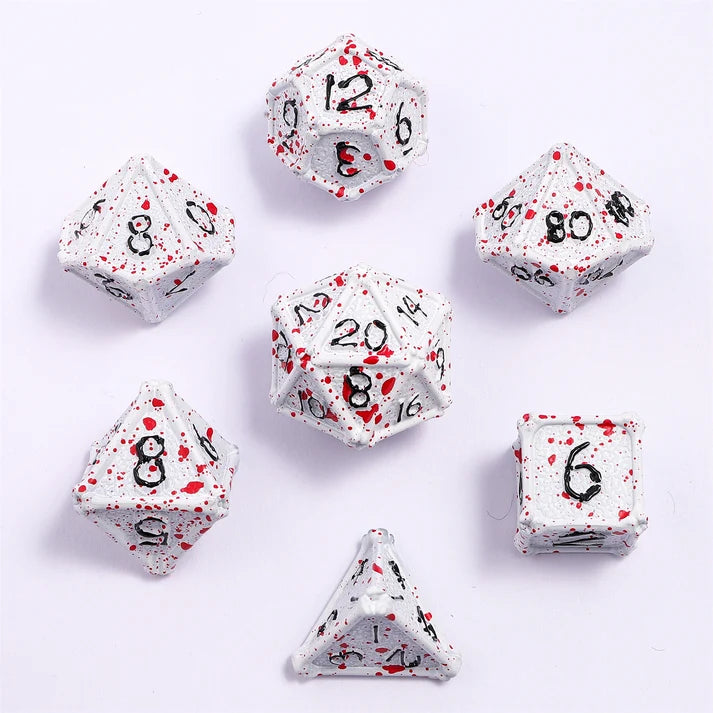 Behemoth Gunmetal w/Gold Solid Metal Dice Set Dice Hymgho Dice | Red Claw Gaming