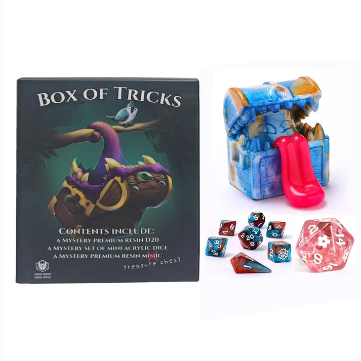 Box of Tricks - Mystery Mini Dice, D20, and Mimic Dice Hymgho Dice | Red Claw Gaming