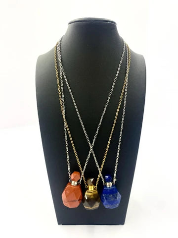 Gemstone Potion Bottle Necklace - Assorted Gemstones Dice Hymgho Dice | Red Claw Gaming
