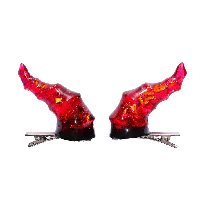 Draconic Adornments Hair Clips - Red LARP Hymgho Dice | Red Claw Gaming