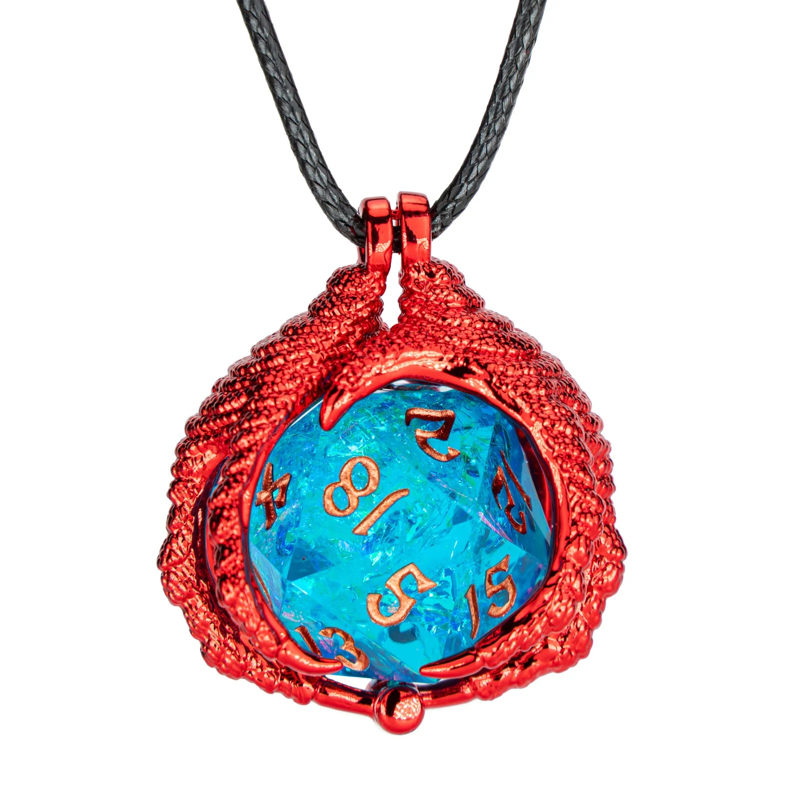Dragon Claw Necklace with D20 - Red | Red Claw Gaming