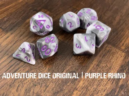 Adventure Dice Purple Rhino Dice Set Dice & Counters Adventure Dice | Red Claw Gaming