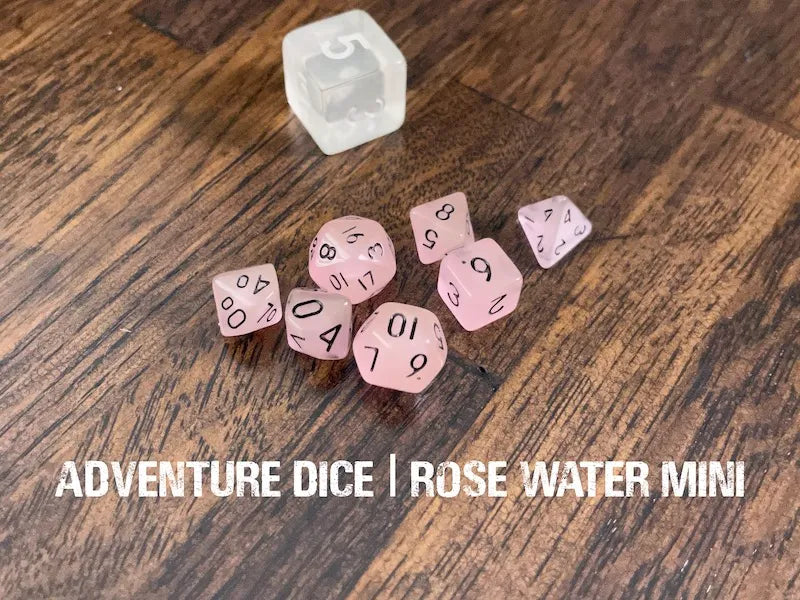 Adventure Dice Rose Water Mini Dice Set Dice & Counters Adventure Dice | Red Claw Gaming