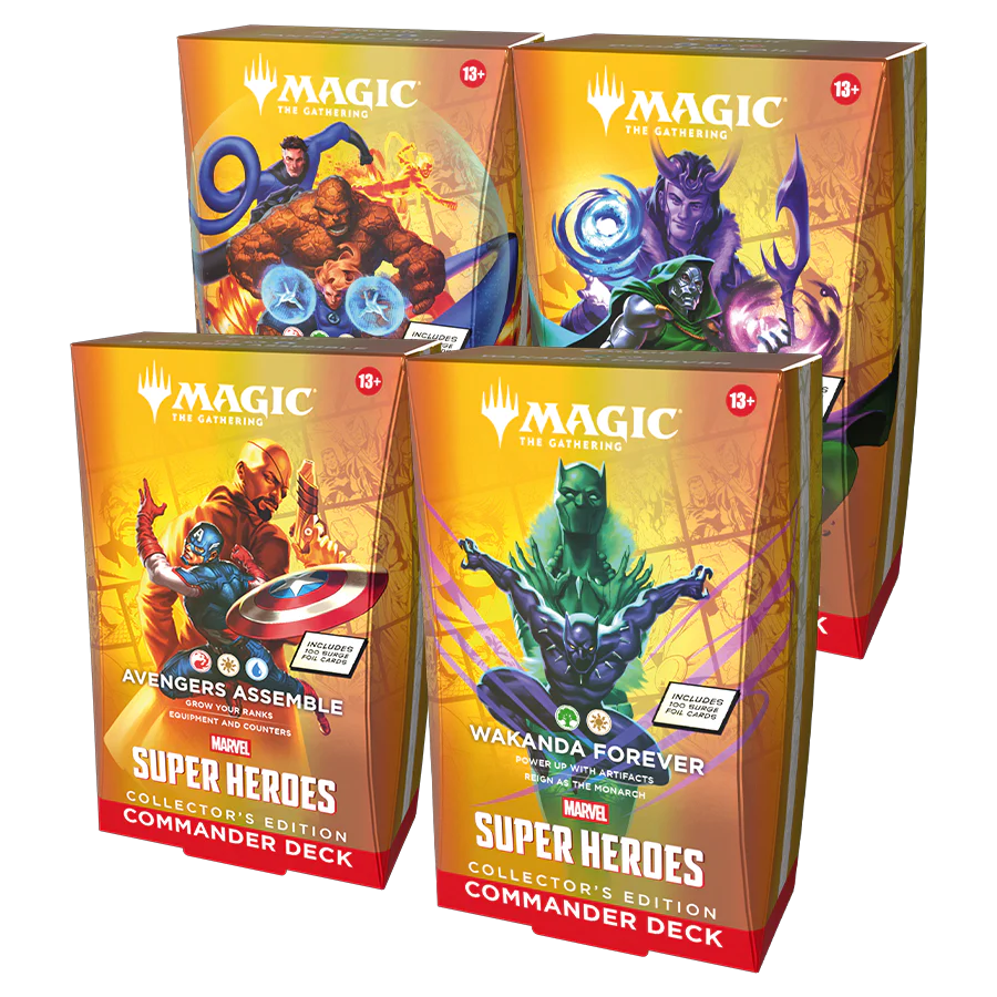 Magic: The Gathering: MARVEL SUPER HEROES COLLECTOR COMMANDER SET OF 4 | Red Claw Gaming