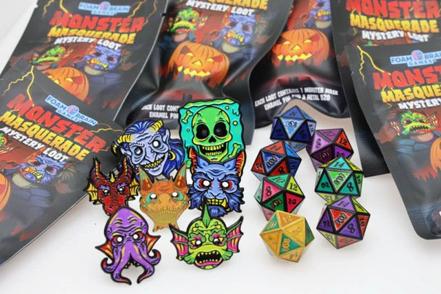 MYSTERY LOOT: MONSTER MASQUERADE Dice & Counters Foam Brain Games | Red Claw Gaming