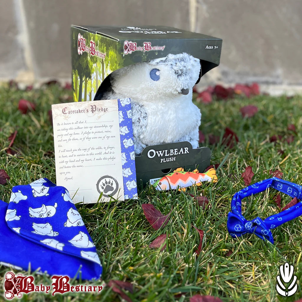 Baby Owlbear, Snowy, boxed Stuffy Metal Weave Games    | Red Claw Gaming