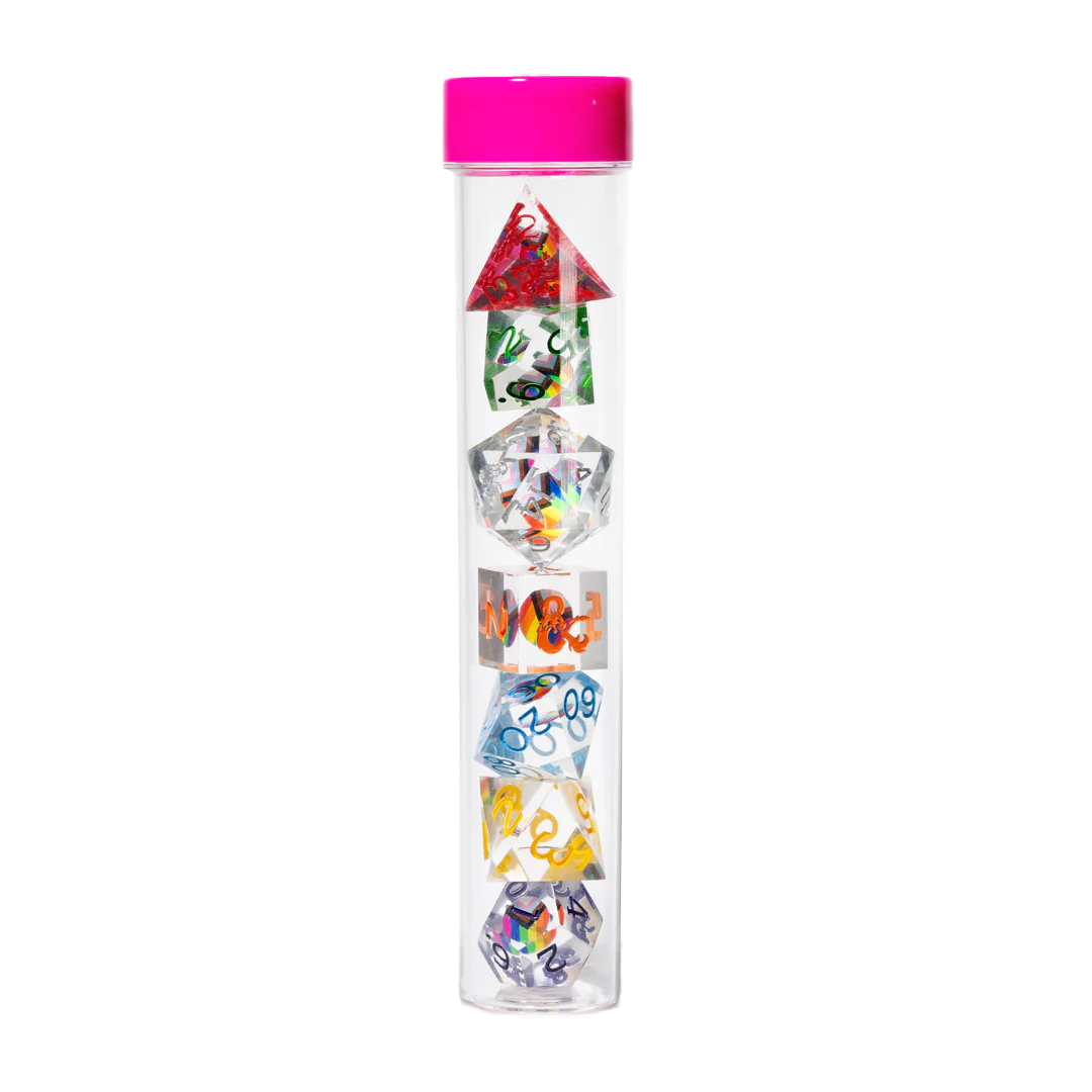 Dungeons & Dragons Progress Pride 7-Piece Polyhedral RPG Dice Set Dice & Counters Sirius Dice | Red Claw Gaming