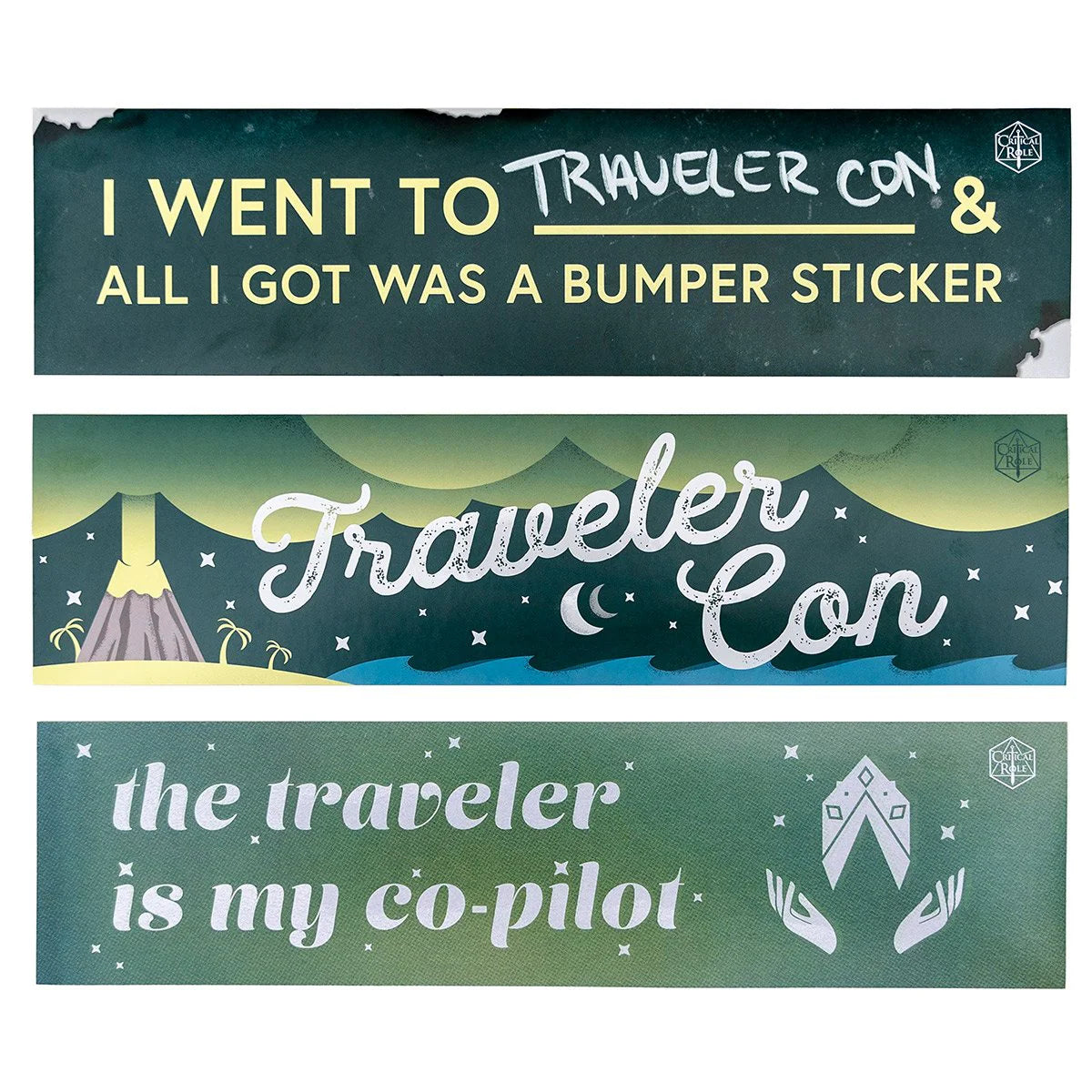 Traveler Con Bumper Sticker 3-Pack Set | Red Claw Gaming