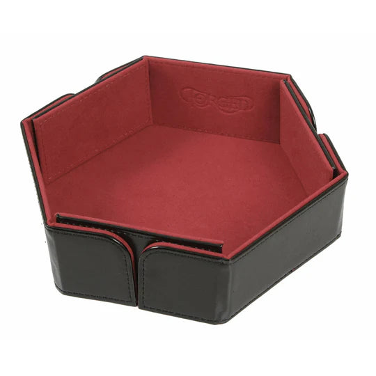 Hex Magnetic Folding Dice Tray Dice Tray Forged Gaming Black | Red Claw Gaming