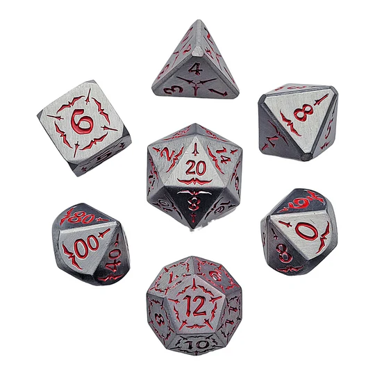 Rogue's Blade Silver Metal RPG Dice Set D&D Accessory Forged Gaming    | Red Claw Gaming