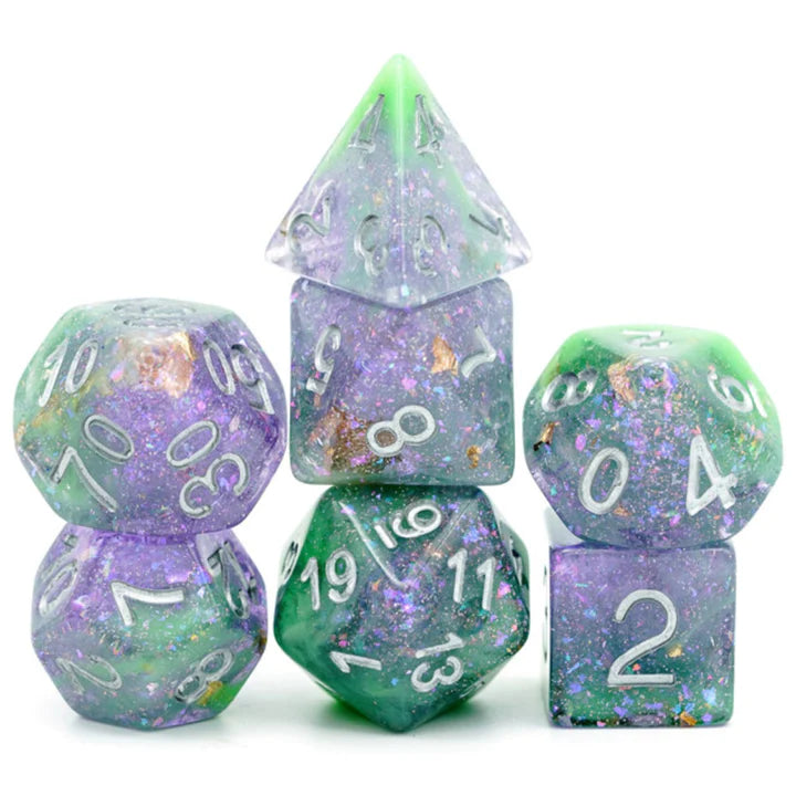 GREEN & PURPLE SEABED TREASURE DICE SET Dice & Counters Foam Brain Games    | Red Claw Gaming