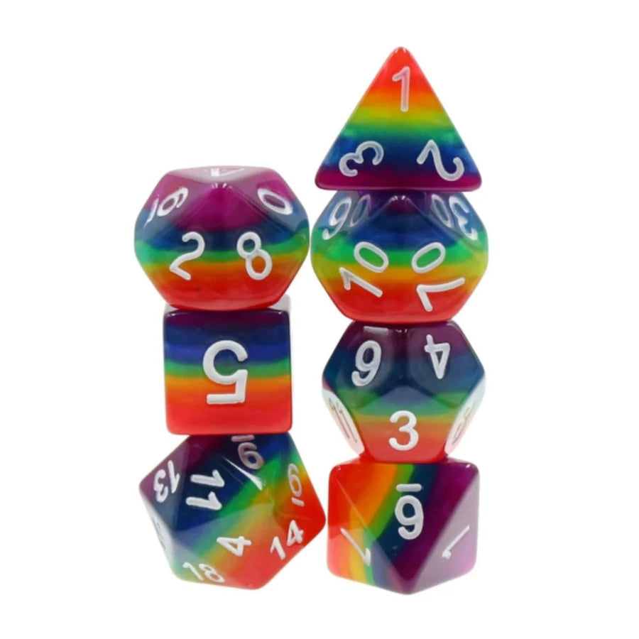 Rainbow Dice RPG Dice Set Dice & Counters Foam Brain Games | Red Claw Gaming