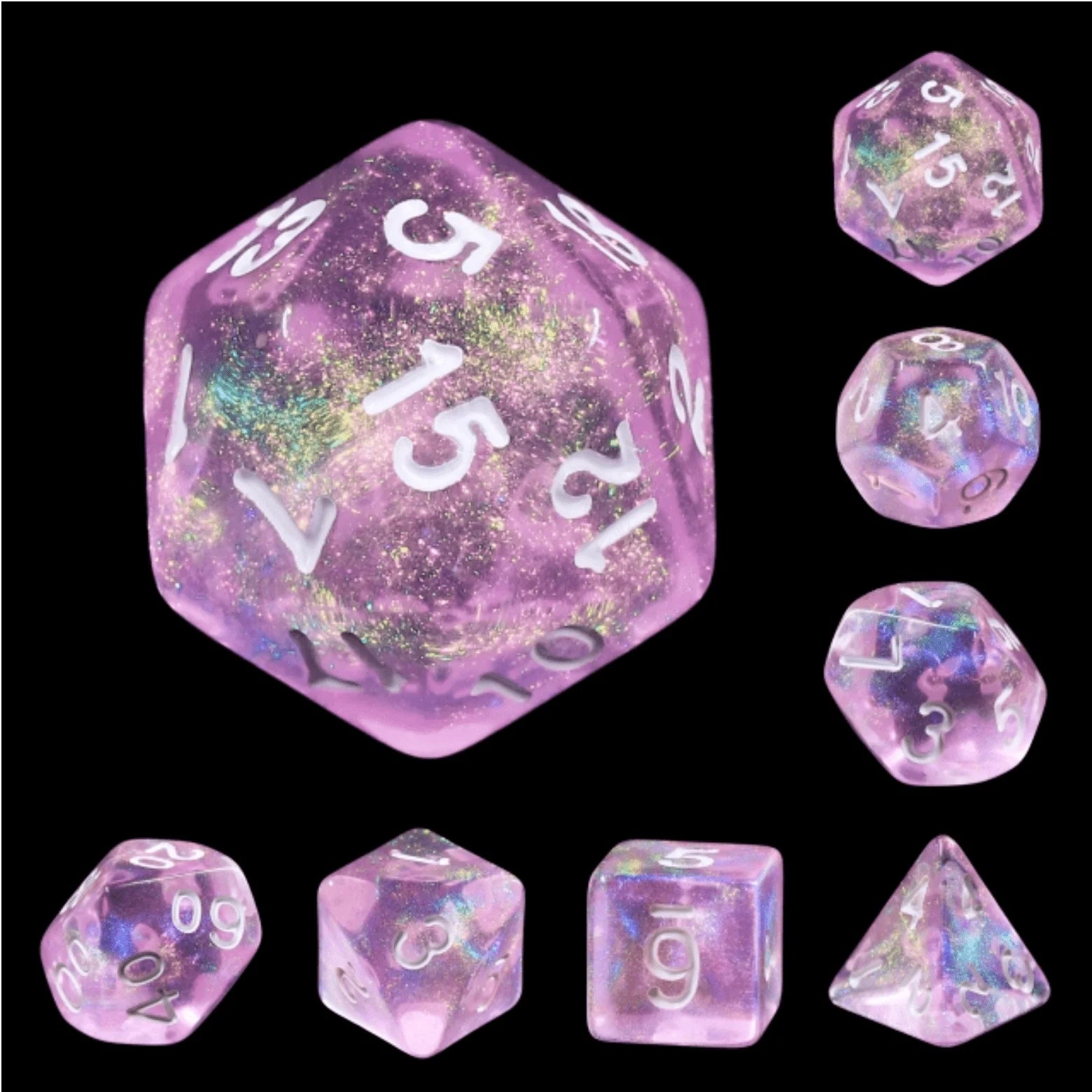 VIOLET SPARKLE RPG DICE SET Dice & Counters Foam Brain Games    | Red Claw Gaming