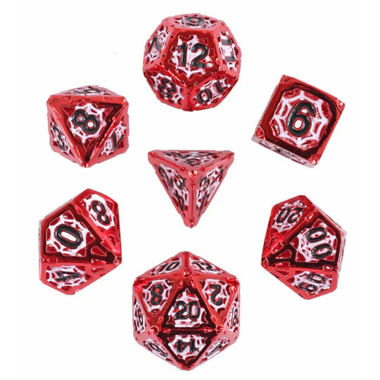 Spider Sense Hollow 7-Piece Metal Dice Set D&D Accessory Forged Gaming | Red Claw Gaming
