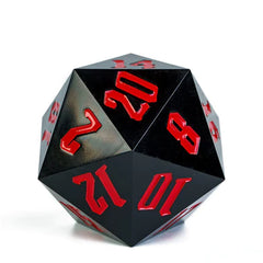 55MM TITAN D20 Dice & Counters Foam Brain Games Black and Red   | Red Claw Gaming
