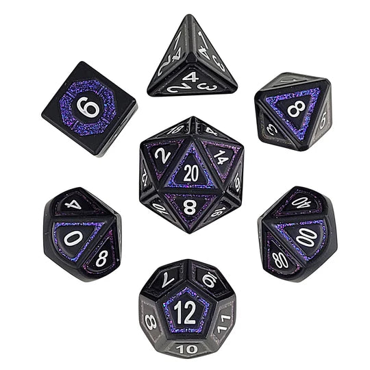 Underdark Glimmer 7-Piece Metal Dice Set D&D Accessory Forged Gaming    | Red Claw Gaming