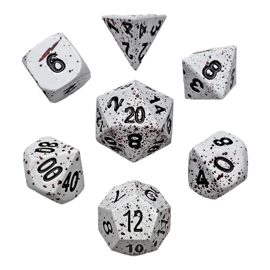Winters Blood Set of 7 Metal Dice D&D Accessory Forged Gaming    | Red Claw Gaming