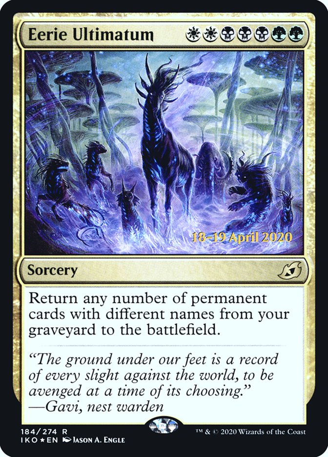 Eerie Ultimatum [Ikoria: Lair of Behemoths Prerelease Promos] MTG Single Magic: The Gathering | Red Claw Gaming