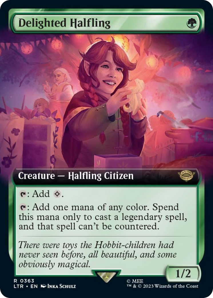 Delighted Halfling (Extended Art) [The Lord of the Rings: Tales of Middle-Earth] MTG Single Magic: The Gathering | Red Claw Gaming