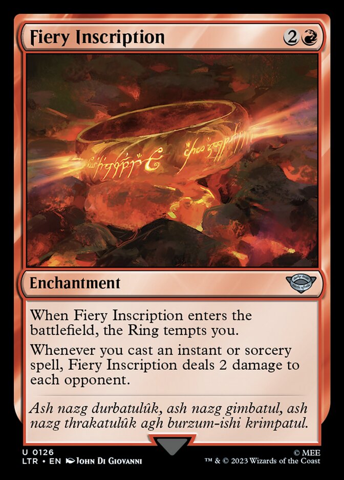 Fiery Inscription [The Lord of the Rings: Tales of Middle-Earth] MTG Single Magic: The Gathering | Red Claw Gaming