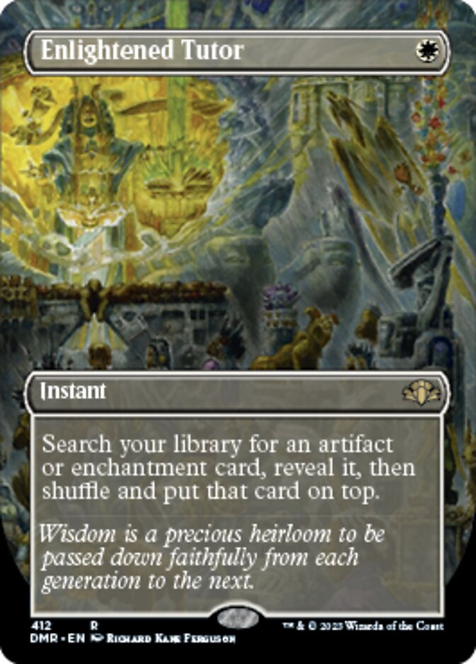 Enlightened Tutor (Borderless Alternate Art) [Dominaria Remastered] MTG Single Magic: The Gathering | Red Claw Gaming