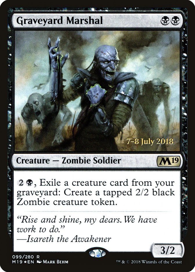 Graveyard Marshal [Core Set 2019 Prerelease Promos] MTG Single Magic: The Gathering | Red Claw Gaming