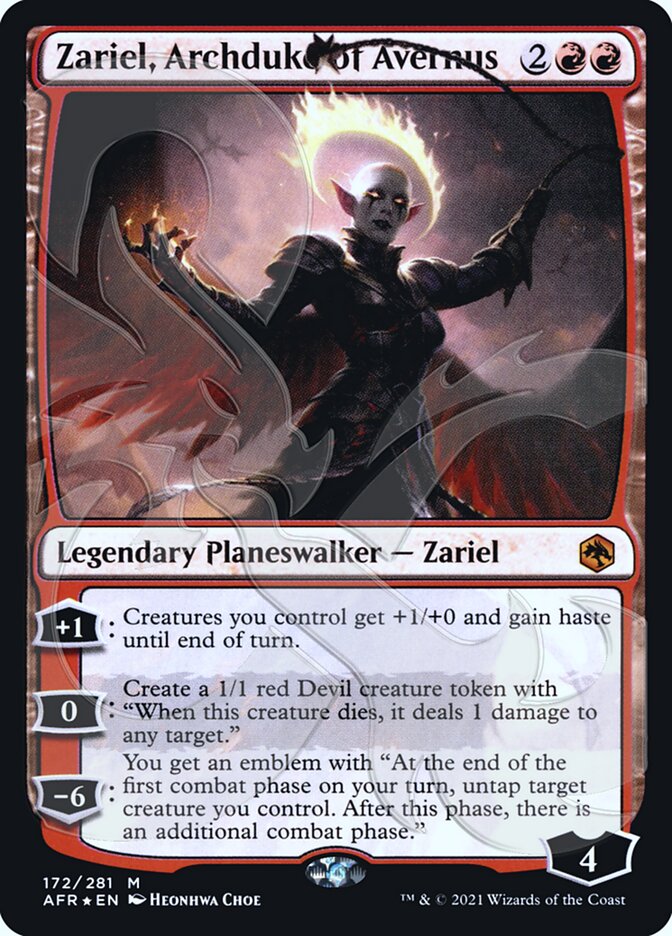 Zariel, Archduke of Avernus (Ampersand Promo) [Dungeons & Dragons: Adventures in the Forgotten Realms Promos] MTG Single Magic: The Gathering | Red Claw Gaming