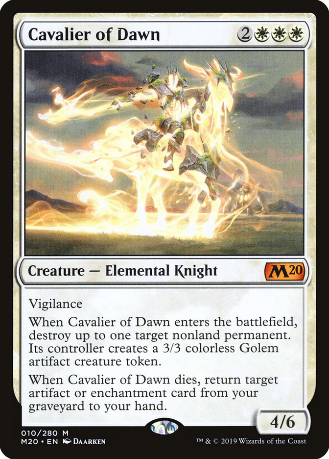 Cavalier of Dawn [Core Set 2020] MTG Single Magic: The Gathering | Red Claw Gaming