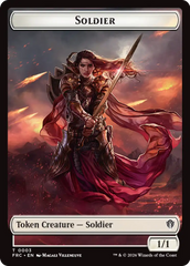Soldier // Shark Double-Sided Token [Reality Fracture Commander Tokens] | Red Claw Gaming