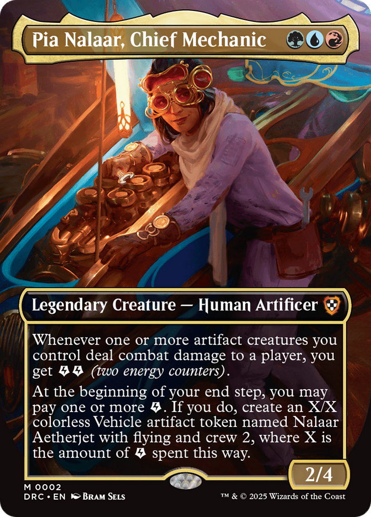 Pia Nalaar, Chief Mechanic (Borderless) [Aetherdrift Commander] MTG Single Magic: The Gathering | Red Claw Gaming