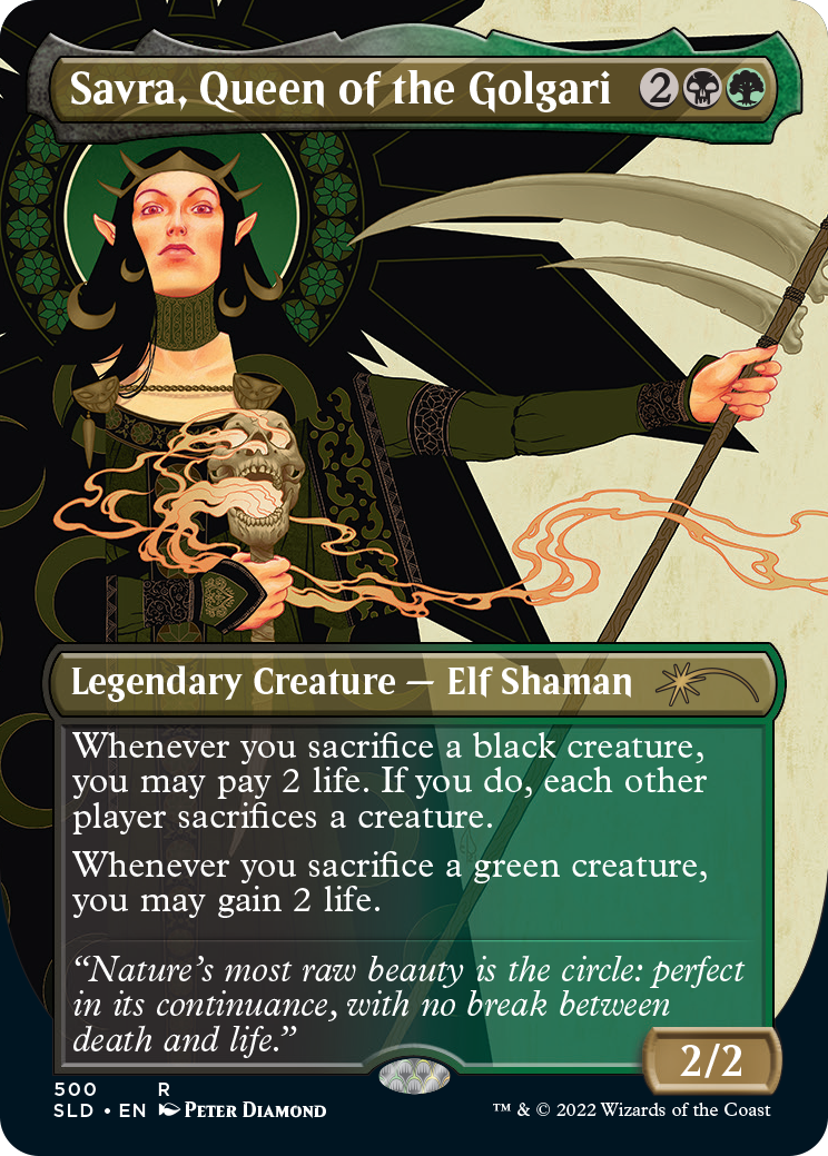 Savra, Queen of the Golgari (Borderless) [Secret Lair Drop Series] MTG Single Magic: The Gathering | Red Claw Gaming