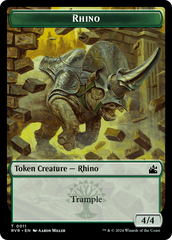 Saproling // Rhino Double-Sided Token [Ravnica Remastered Tokens] MTG Single Magic: The Gathering | Red Claw Gaming