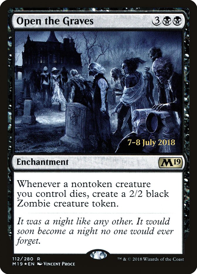 Open the Graves [Core Set 2019 Prerelease Promos] MTG Single Magic: The Gathering | Red Claw Gaming