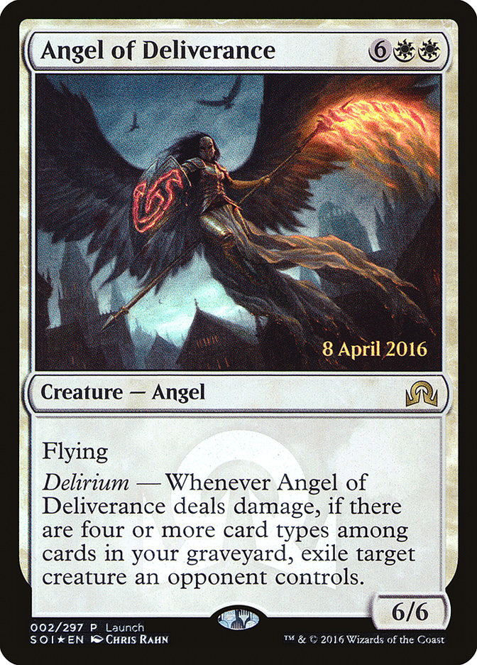 Angel of Deliverance (Launch) [Shadows over Innistrad Promos] MTG Single Magic: The Gathering | Red Claw Gaming