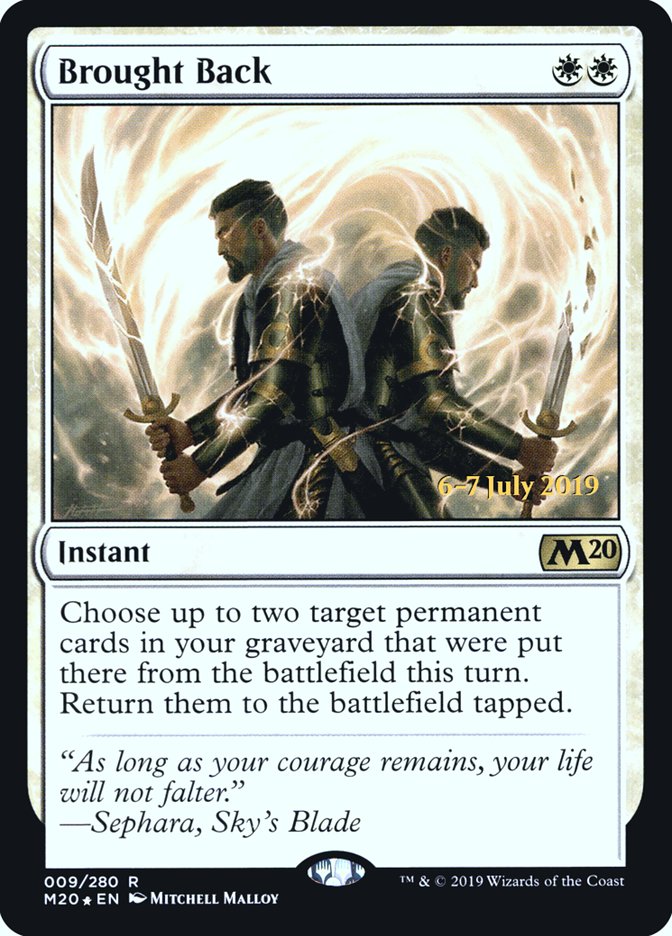 Brought Back [Core Set 2020 Prerelease Promos] MTG Single Magic: The Gathering | Red Claw Gaming