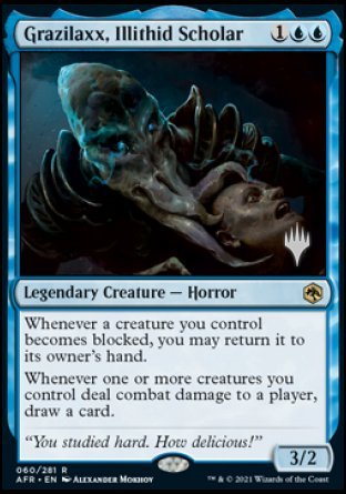 Grazilaxx, Illithid Scholar (Promo Pack) [Dungeons & Dragons: Adventures in the Forgotten Realms Promos] MTG Single Magic: The Gathering | Red Claw Gaming