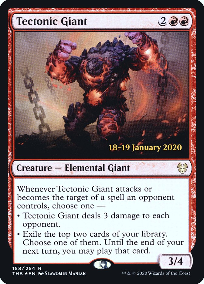 Tectonic Giant [Theros Beyond Death Prerelease Promos] MTG Single Magic: The Gathering | Red Claw Gaming
