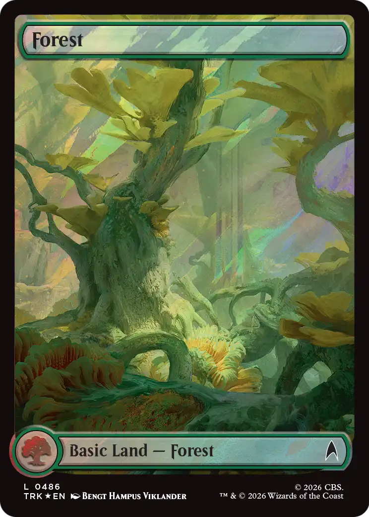 Forest (0486) (Surge Foil) [Star Trek] MTG Single Magic: The Gathering | Red Claw Gaming