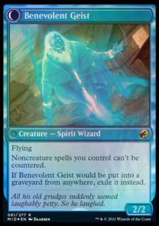 Malevolent Hermit // Benevolent Geist [Innistrad: Midnight Hunt Prerelease Promos] MTG Single Magic: The Gathering | Red Claw Gaming