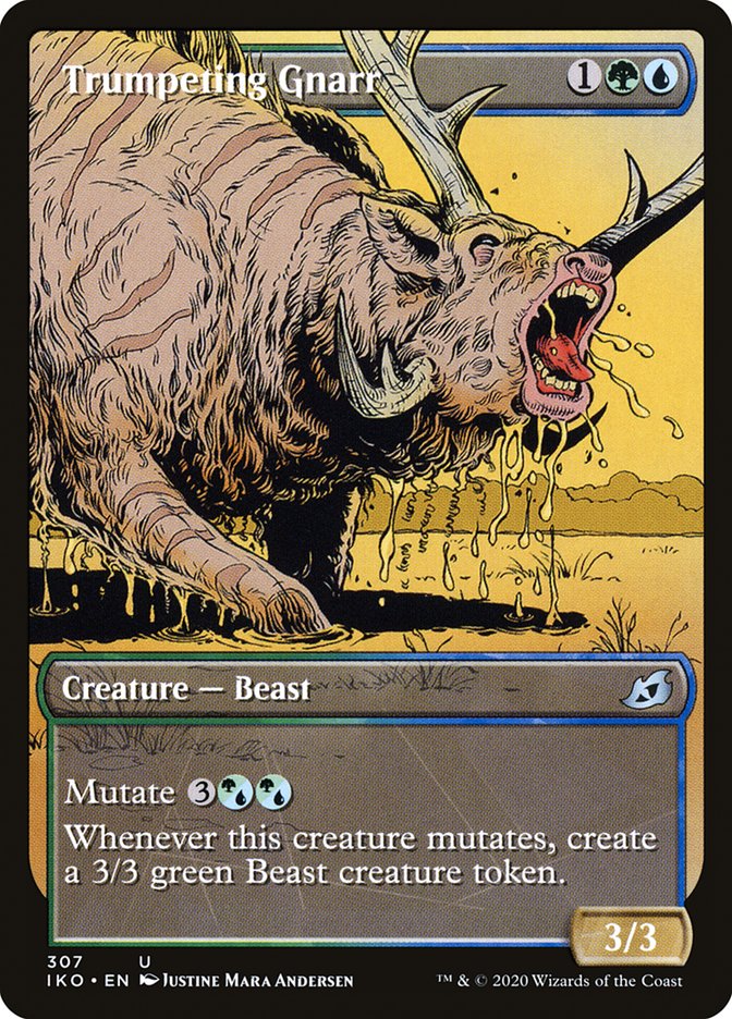 Trumpeting Gnarr (Showcase) [Ikoria: Lair of Behemoths] MTG Single Magic: The Gathering | Red Claw Gaming