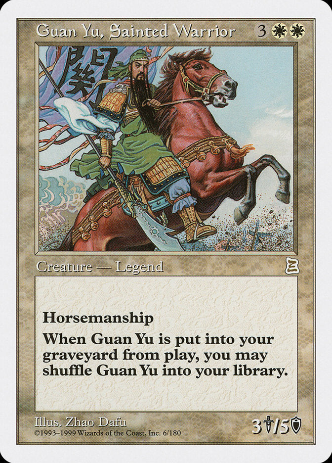 Guan Yu, Sainted Warrior [Portal Three Kingdoms] MTG Single Magic: The Gathering | Red Claw Gaming