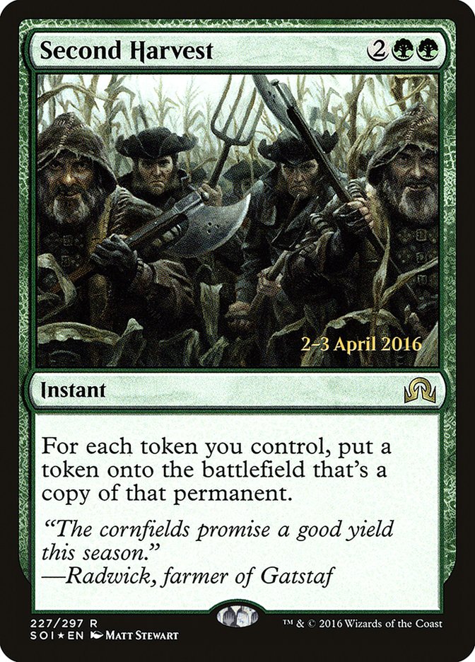 Second Harvest [Shadows over Innistrad Prerelease Promos] MTG Single Magic: The Gathering | Red Claw Gaming